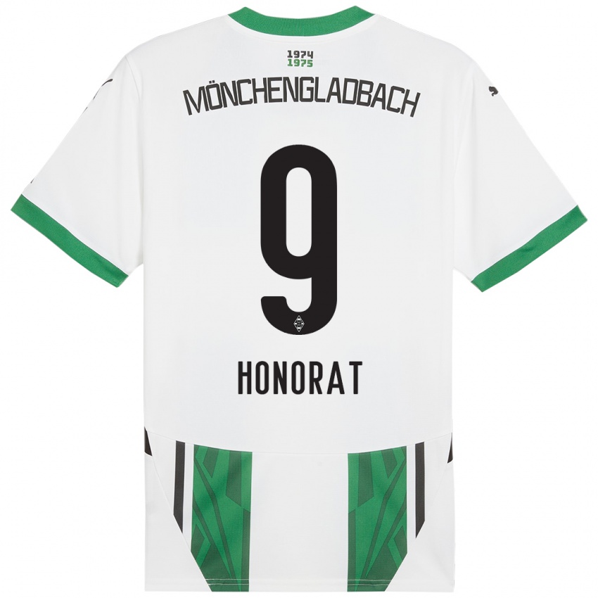 Niño Camiseta Franck Honorat #9 Blanco Verde 1ª Equipación 2024/25 La Camisa México