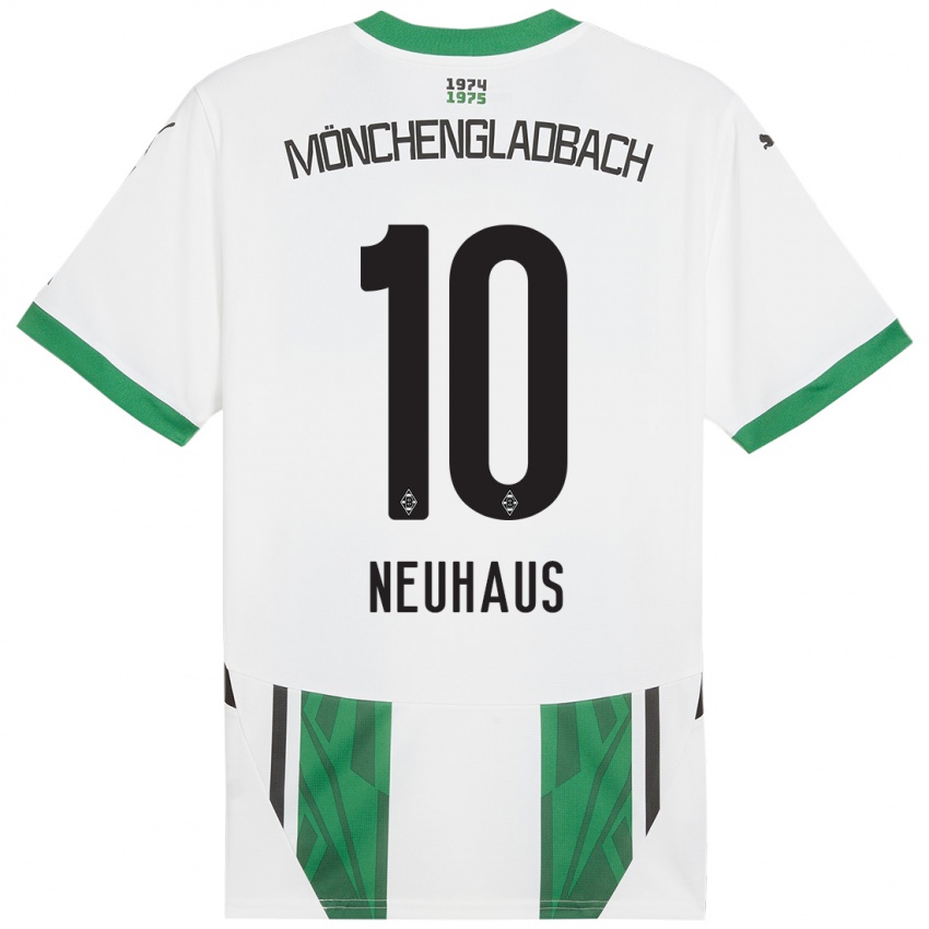 Niño Camiseta Florian Neuhaus #10 Blanco Verde 1ª Equipación 2024/25 La Camisa México