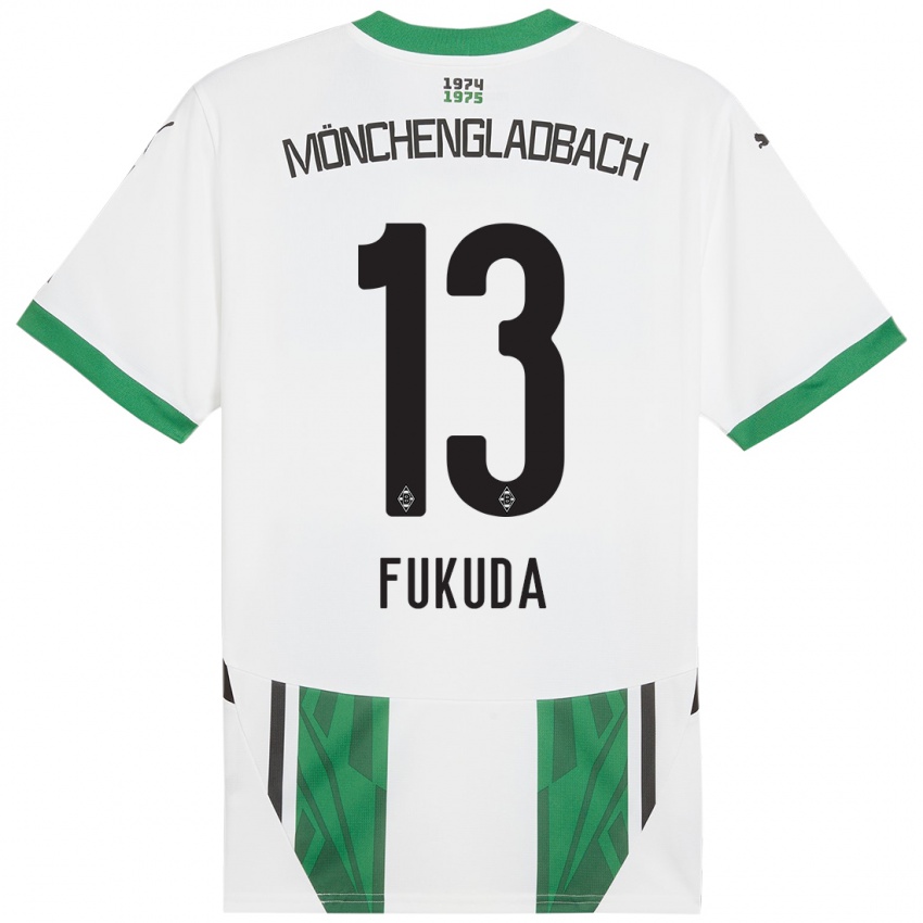 Niño Camiseta Shio Fukuda #13 Blanco Verde 1ª Equipación 2024/25 La Camisa México