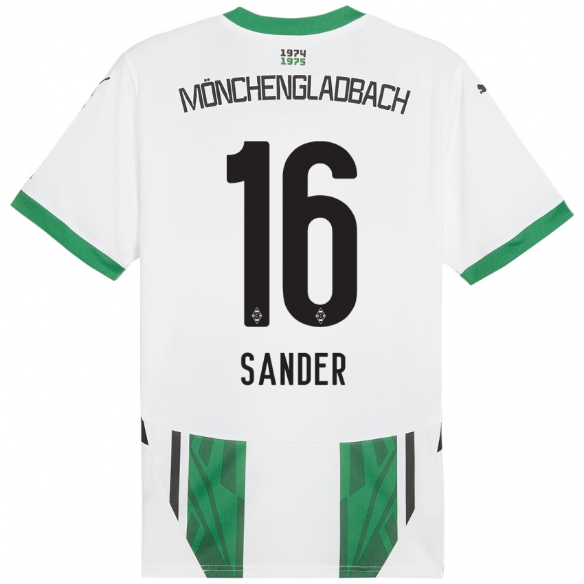 Niño Camiseta Philipp Sander #16 Blanco Verde 1ª Equipación 2024/25 La Camisa México