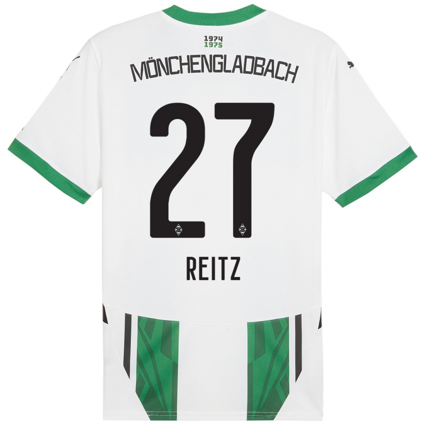 Niño Camiseta Rocco Reitz #27 Blanco Verde 1ª Equipación 2024/25 La Camisa México