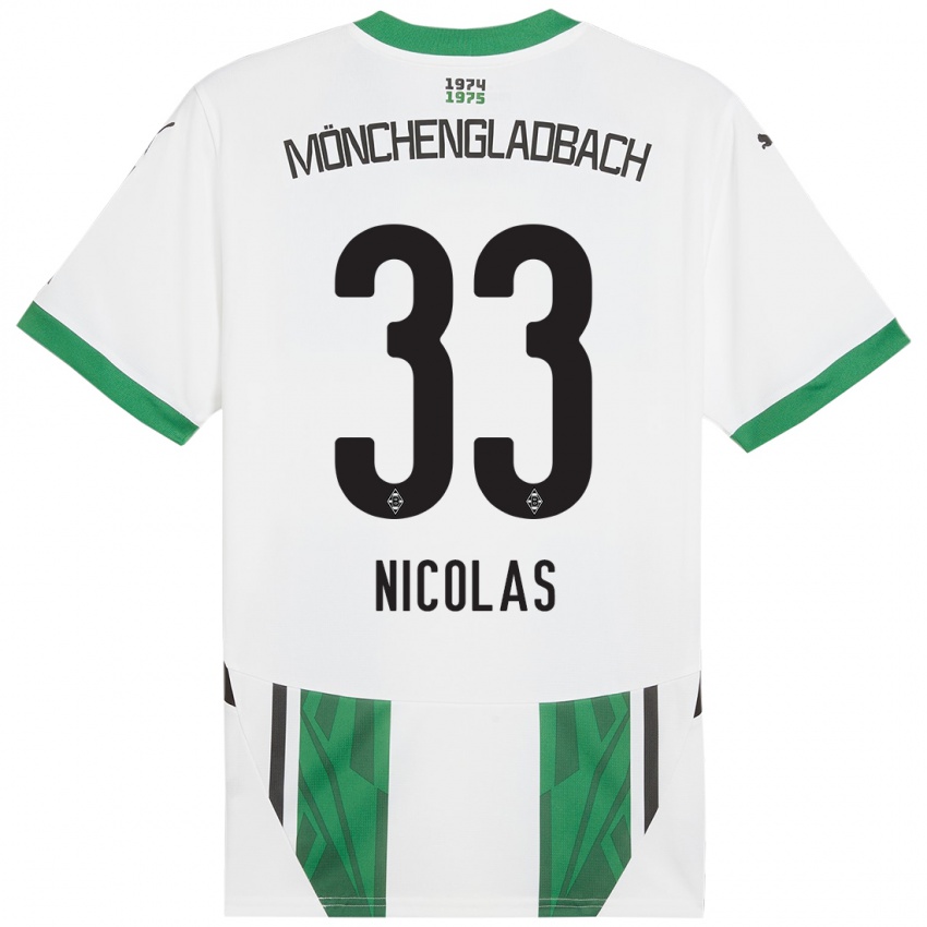 Niño Camiseta Moritz Nicolas #33 Blanco Verde 1ª Equipación 2024/25 La Camisa México