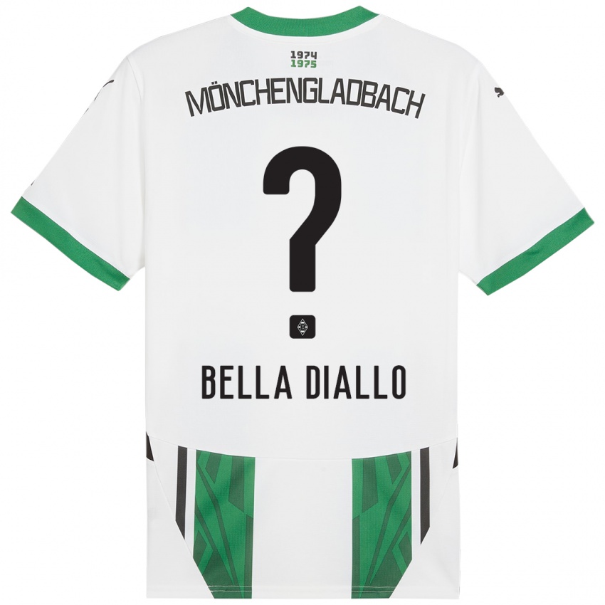 Niño Camiseta Oumar Bella Diallo #0 Blanco Verde 1ª Equipación 2024/25 La Camisa México