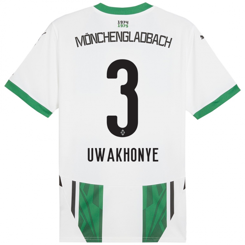 Niño Camiseta Joshua Uwakhonye #3 Blanco Verde 1ª Equipación 2024/25 La Camisa México