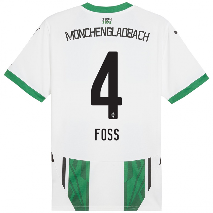 Niño Camiseta Jonathan Foss #4 Blanco Verde 1ª Equipación 2024/25 La Camisa México