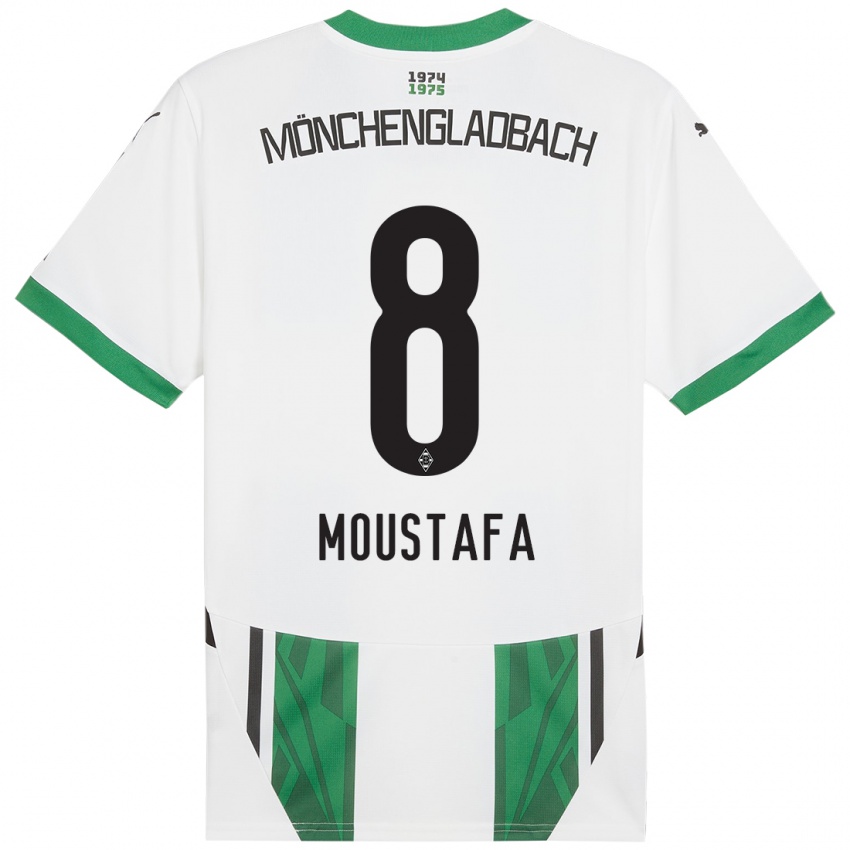 Niño Camiseta Moustafa Ashraf Moustafa #8 Blanco Verde 1ª Equipación 2024/25 La Camisa México