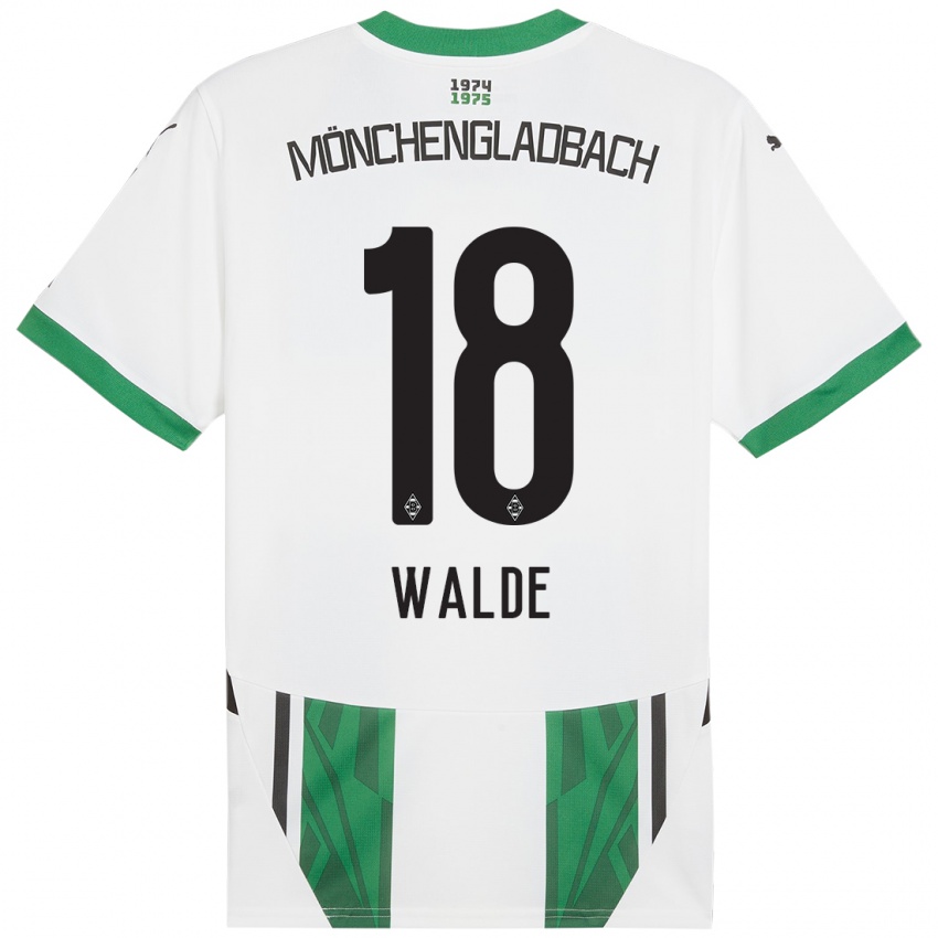 Niño Camiseta Simon Walde #18 Blanco Verde 1ª Equipación 2024/25 La Camisa México