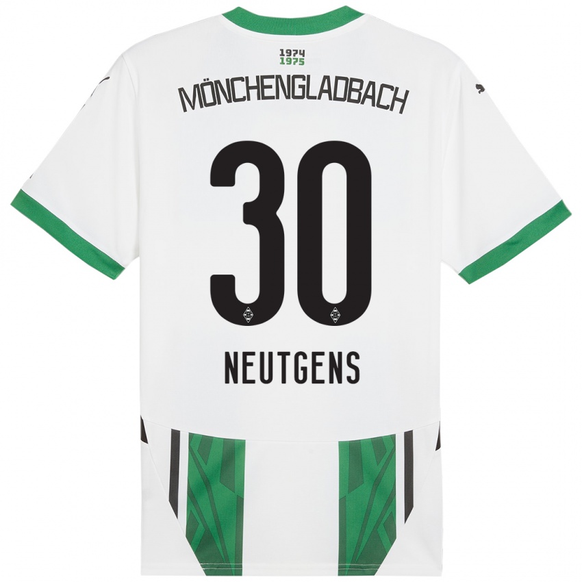 Niño Camiseta Maximilian Neutgens #30 Blanco Verde 1ª Equipación 2024/25 La Camisa México