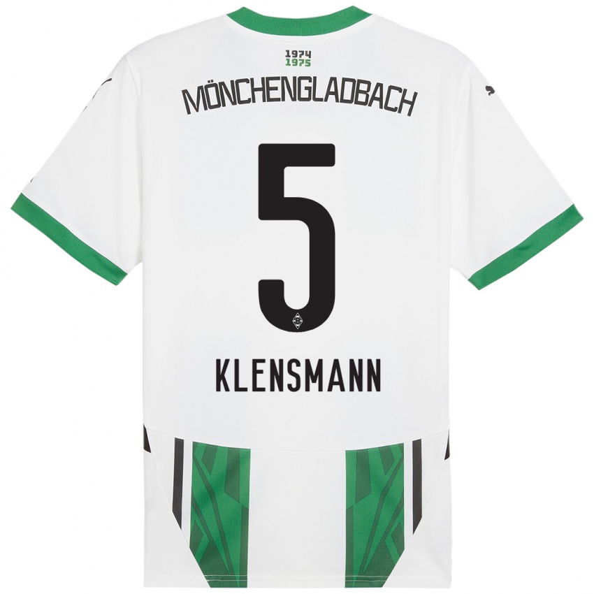 Niño Camiseta Paula Klensmann #5 Blanco Verde 1ª Equipación 2024/25 La Camisa México