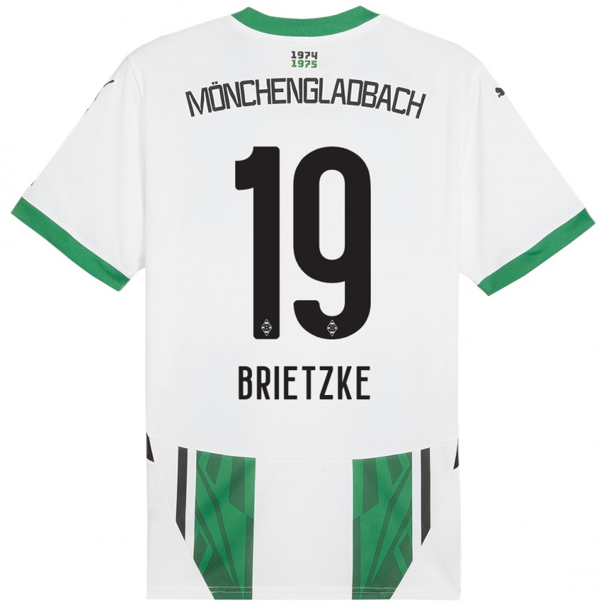 Niño Camiseta Yvonne Brietzke #19 Blanco Verde 1ª Equipación 2024/25 La Camisa México