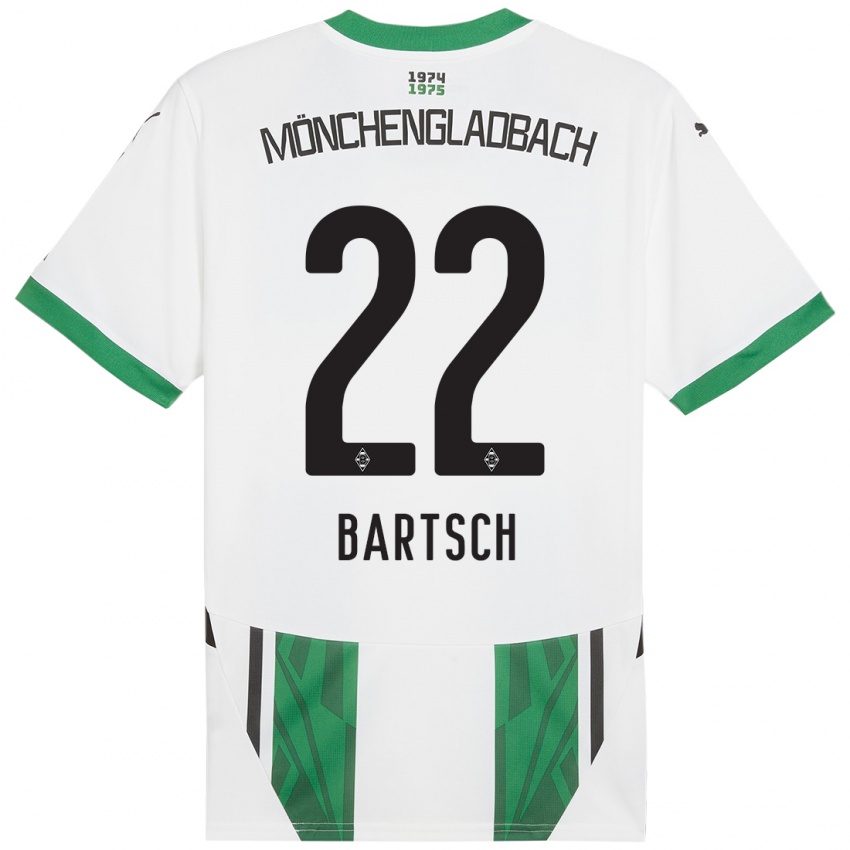 Niño Camiseta Kristina Bartsch #22 Blanco Verde 1ª Equipación 2024/25 La Camisa México