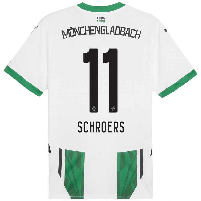 Niño Camiseta Mika Schroers #11 Blanco Verde 1ª Equipación 2024/25 La Camisa México