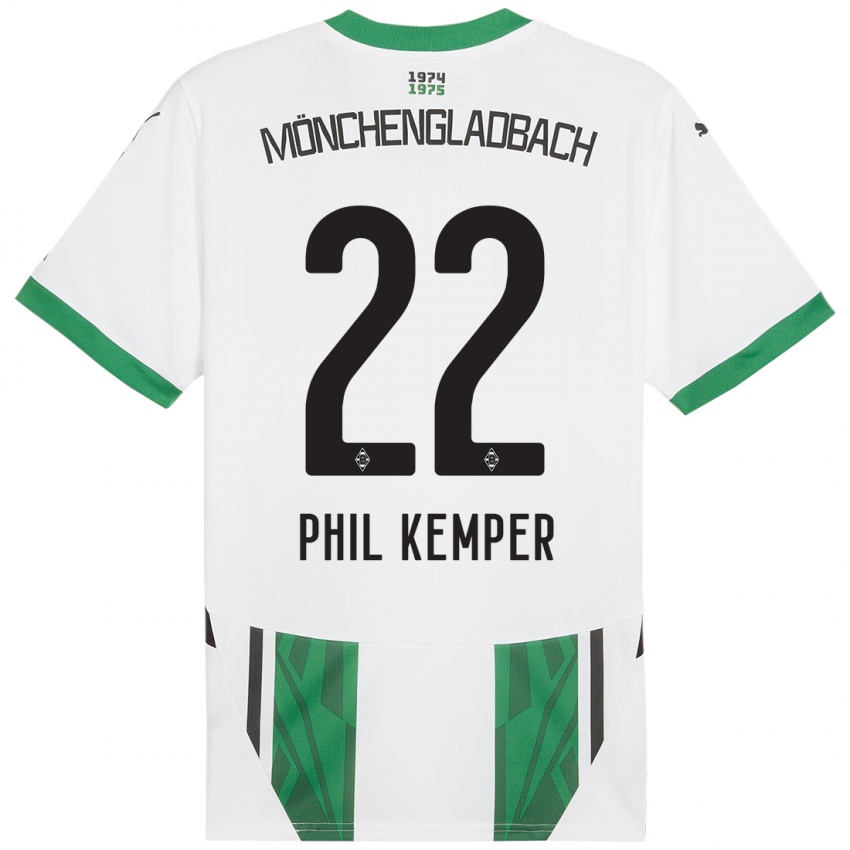 Niño Camiseta Phil Kemper #22 Blanco Verde 1ª Equipación 2024/25 La Camisa México