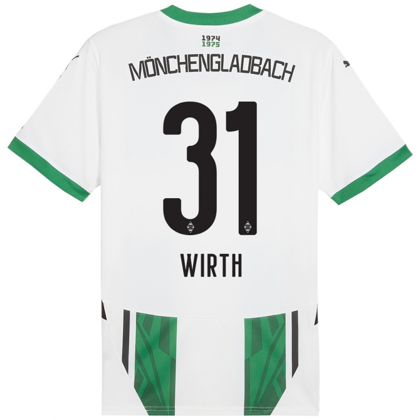 Niño Camiseta Linus Wirth #31 Blanco Verde 1ª Equipación 2024/25 La Camisa México