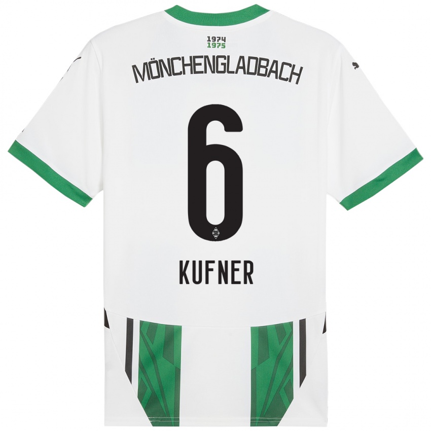 Niño Camiseta Anne-Catherine Kufner #6 Blanco Verde 1ª Equipación 2024/25 La Camisa México