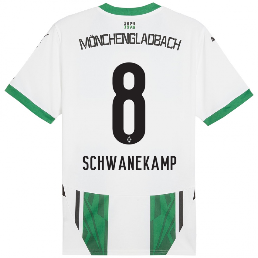 Niño Camiseta Jana Schwanekamp #8 Blanco Verde 1ª Equipación 2024/25 La Camisa México