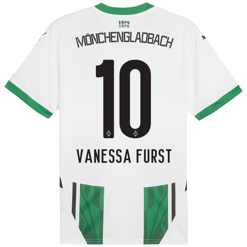 Niño Camiseta Vanessa Fürst #10 Blanco Verde 1ª Equipación 2024/25 La Camisa México