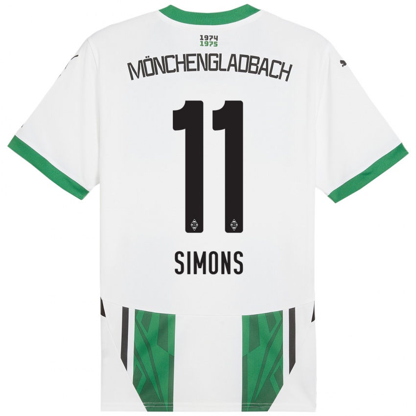 Niño Camiseta Kelly Simons #11 Blanco Verde 1ª Equipación 2024/25 La Camisa México