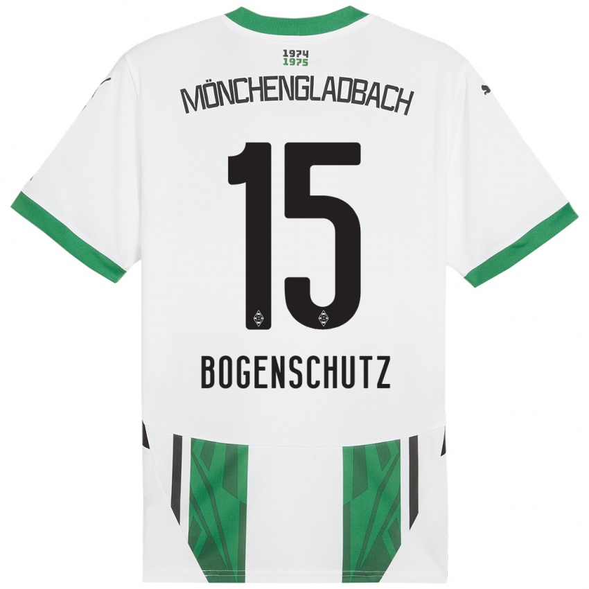 Niño Camiseta Kerstin Bogenschutz #15 Blanco Verde 1ª Equipación 2024/25 La Camisa México