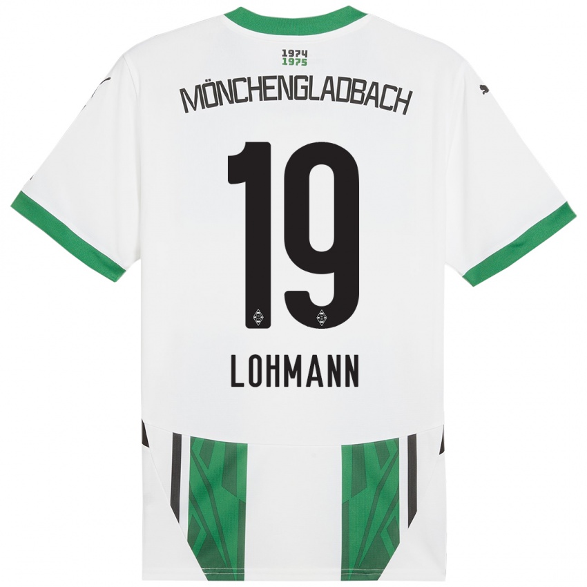 Niño Camiseta Mona Lohmann #19 Blanco Verde 1ª Equipación 2024/25 La Camisa México