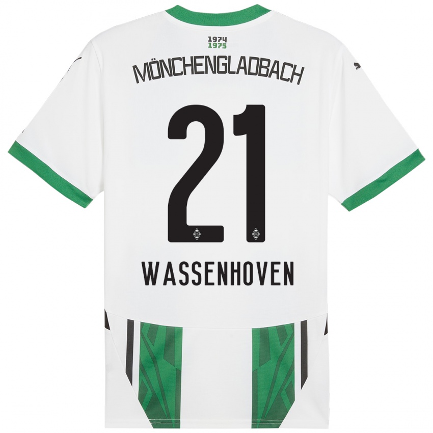 Niño Camiseta Michelle Wassenhoven #21 Blanco Verde 1ª Equipación 2024/25 La Camisa México