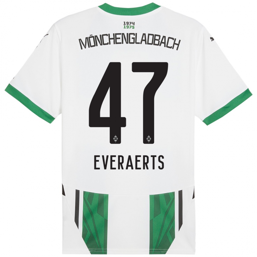 Niño Camiseta Kim Everaerts #47 Blanco Verde 1ª Equipación 2024/25 La Camisa México