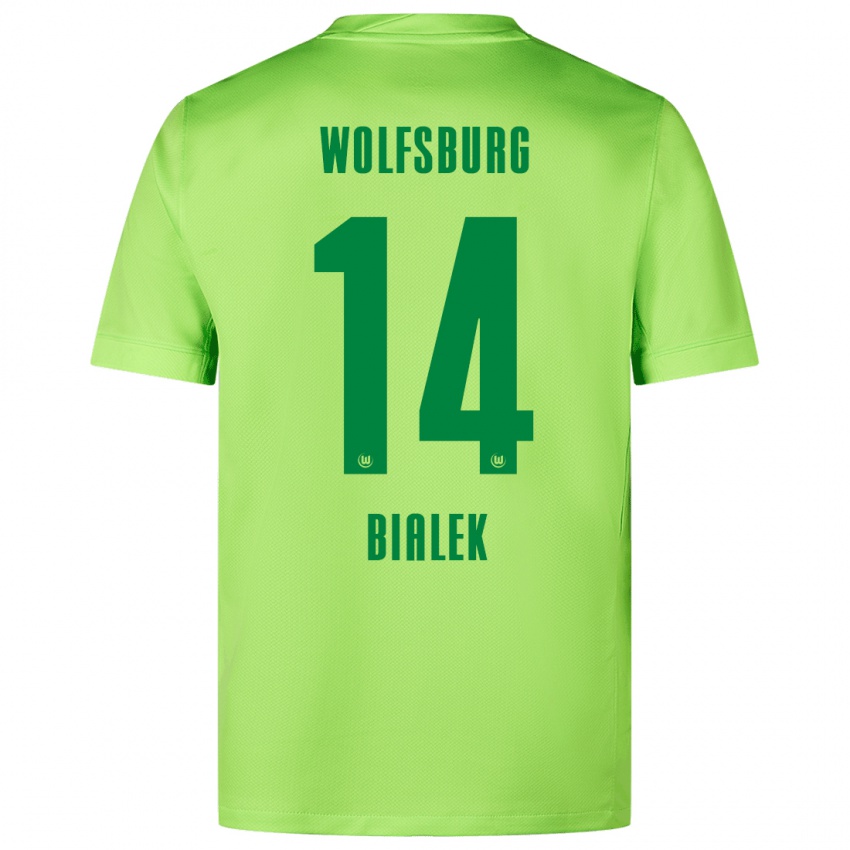 Niño Camiseta Bartosz Bialek #14 Verde Fluorescente 1ª Equipación 2024/25 La Camisa México