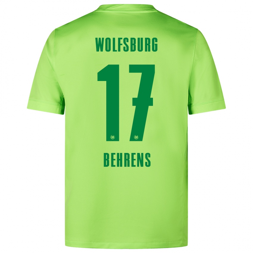 Niño Camiseta Kevin Behrens #17 Verde Fluorescente 1ª Equipación 2024/25 La Camisa México