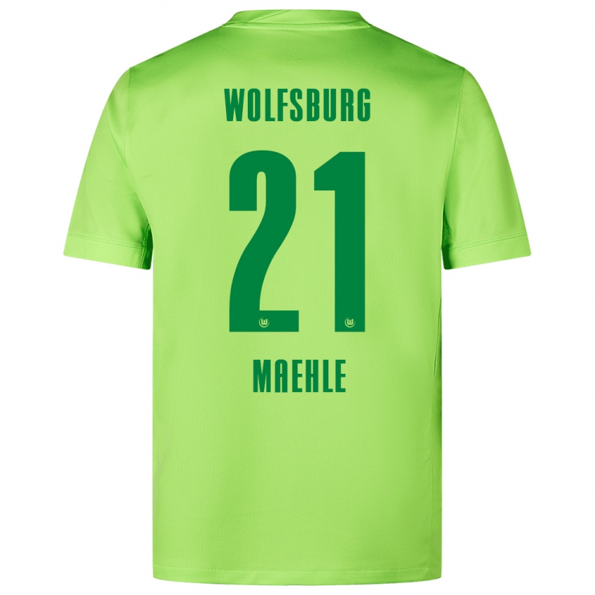 Niño Camiseta Joakim Maehle #21 Verde Fluorescente 1ª Equipación 2024/25 La Camisa México