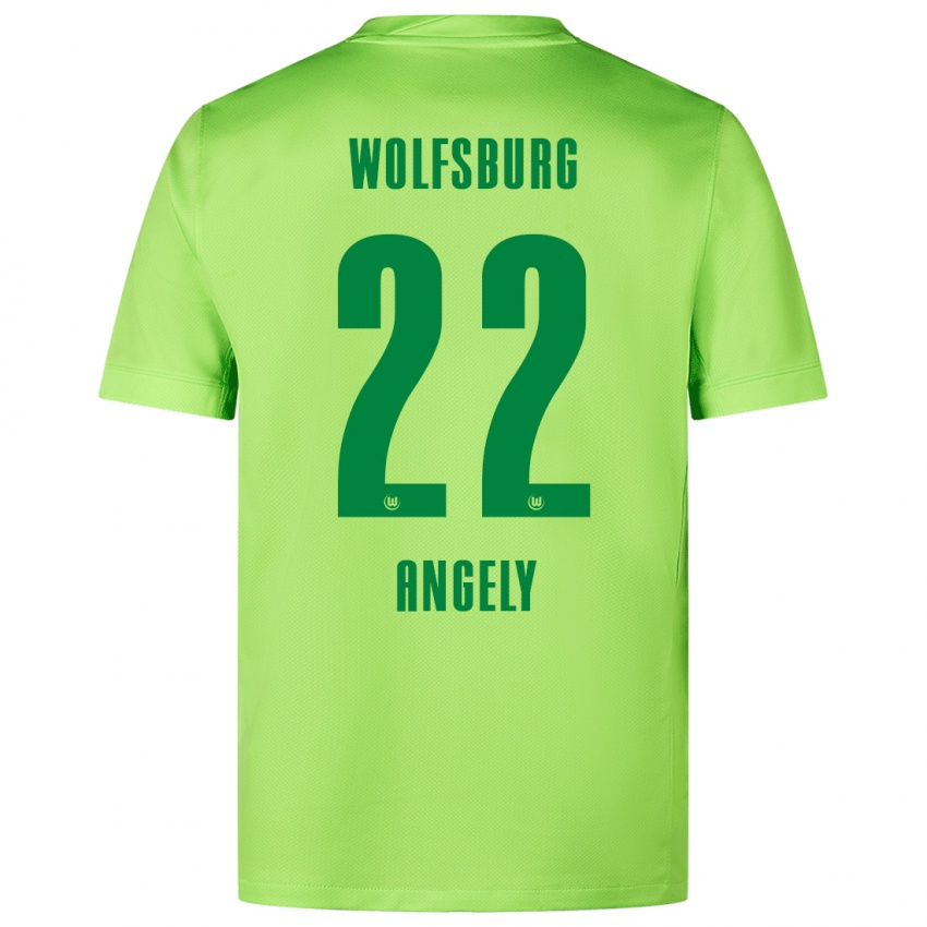 Niño Camiseta Mathys Angély #22 Verde Fluorescente 1ª Equipación 2024/25 La Camisa México