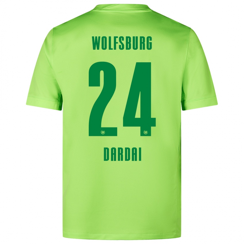 Niño Camiseta Bence Dárdai #24 Verde Fluorescente 1ª Equipación 2024/25 La Camisa México