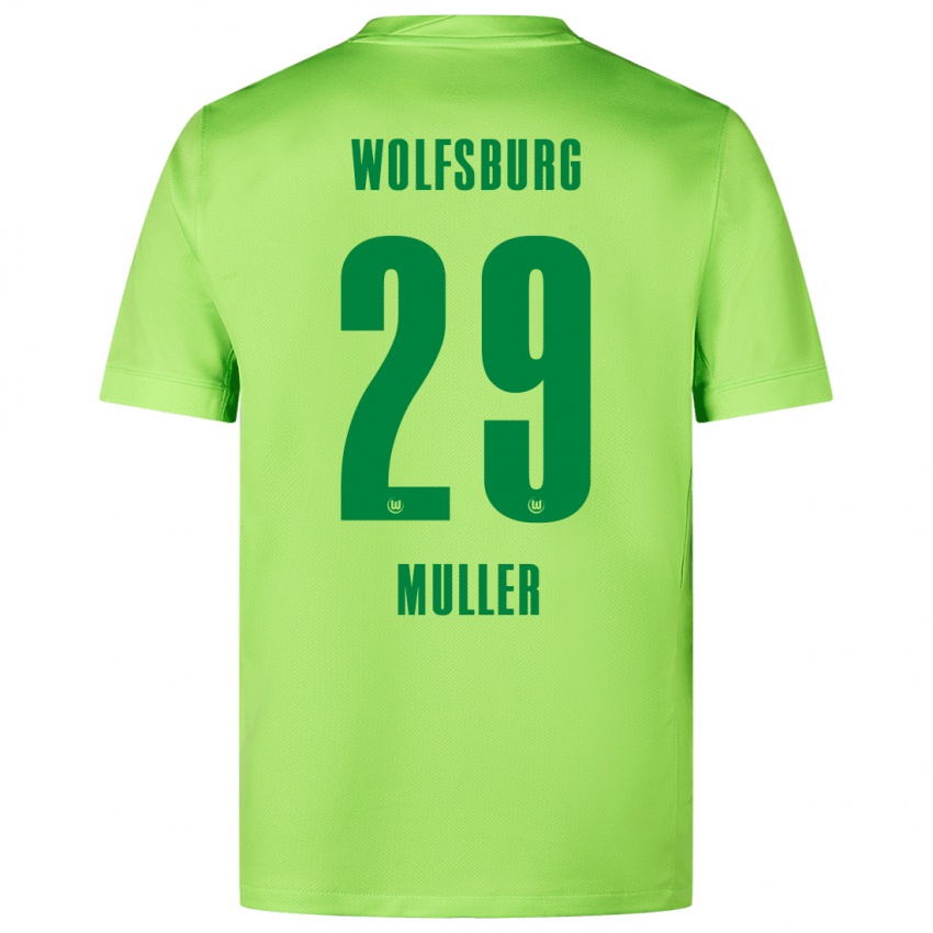 Niño Camiseta Marius Müller #29 Verde Fluorescente 1ª Equipación 2024/25 La Camisa México