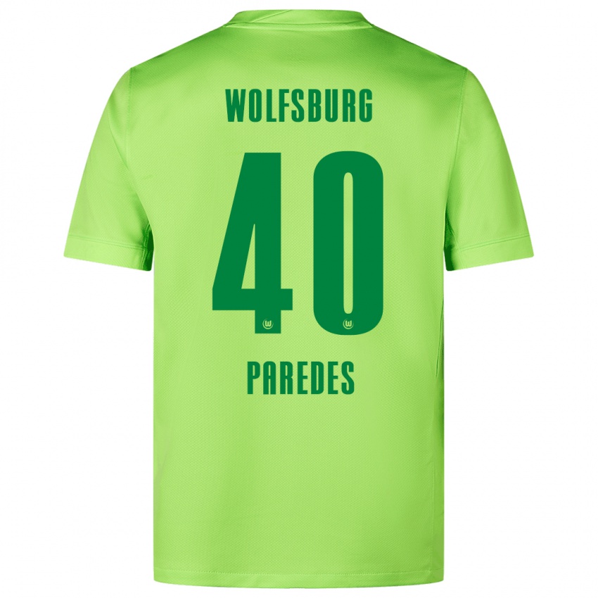 Niño Camiseta Kevin Paredes #40 Verde Fluorescente 1ª Equipación 2024/25 La Camisa México