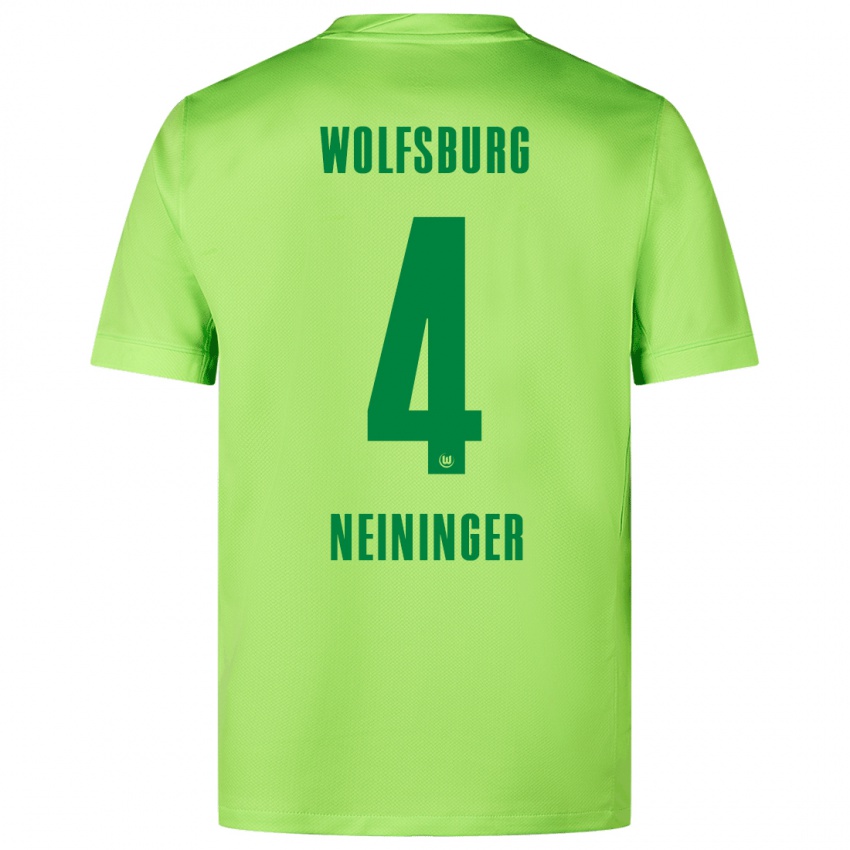 Niño Camiseta Till Neininger #4 Verde Fluorescente 1ª Equipación 2024/25 La Camisa México