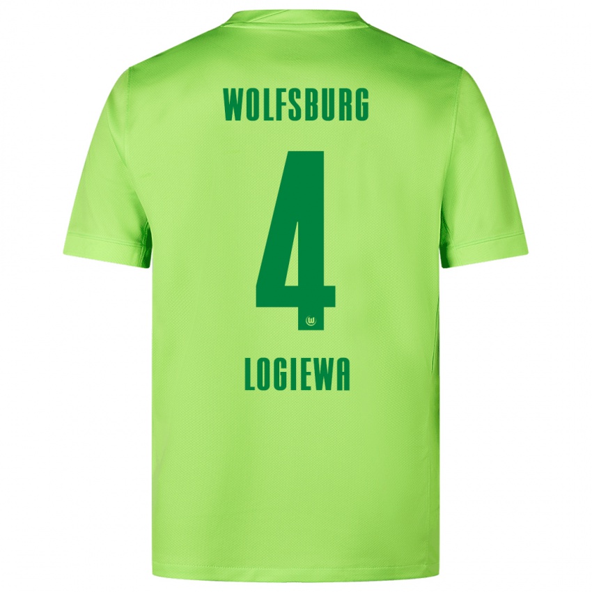 Niño Camiseta Luca Logiewa #4 Verde Fluorescente 1ª Equipación 2024/25 La Camisa México