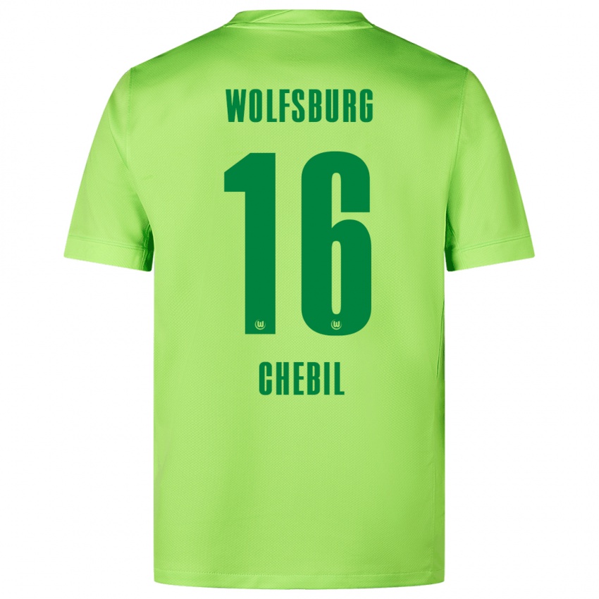 Niño Camiseta Yasin Chebil #16 Verde Fluorescente 1ª Equipación 2024/25 La Camisa México