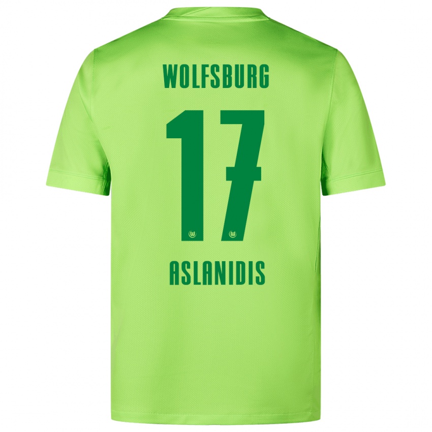 Niño Camiseta Elijas Aslanidis #17 Verde Fluorescente 1ª Equipación 2024/25 La Camisa México