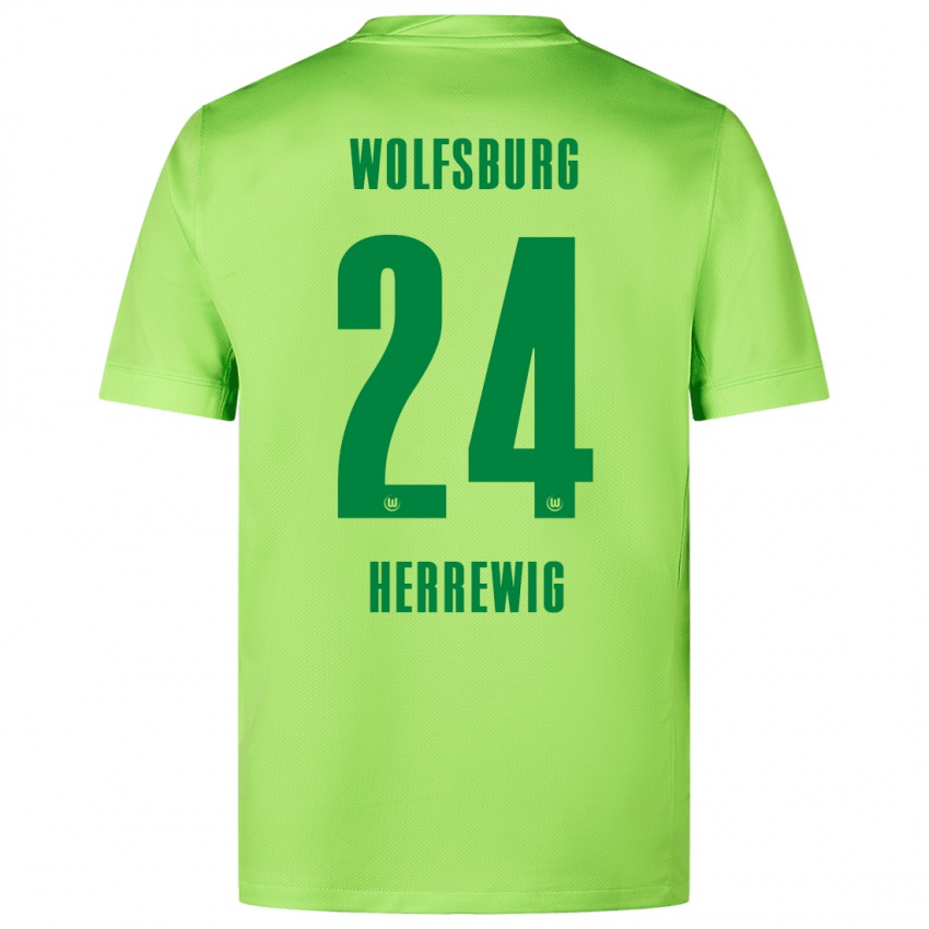 Niño Camiseta Max Herrewig #24 Verde Fluorescente 1ª Equipación 2024/25 La Camisa México