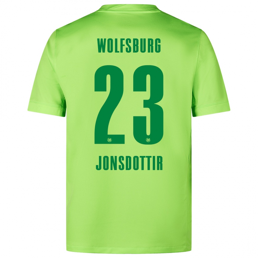 Niño Camiseta Sveindís Jane Jónsdóttir #23 Verde Fluorescente 1ª Equipación 2024/25 La Camisa México