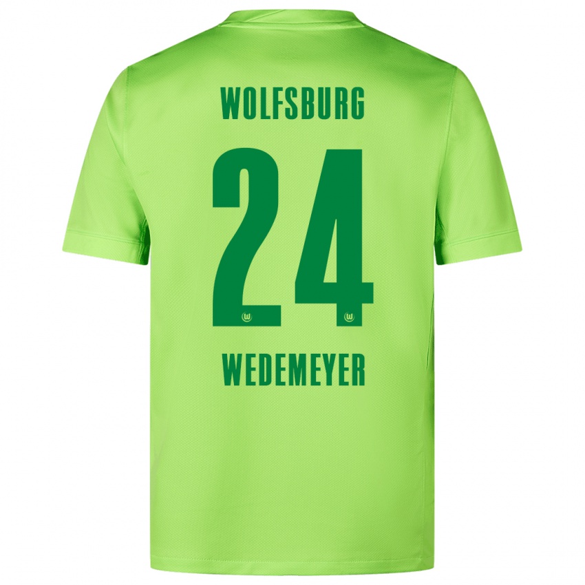 Niño Camiseta Joelle Wedemeyer #24 Verde Fluorescente 1ª Equipación 2024/25 La Camisa México