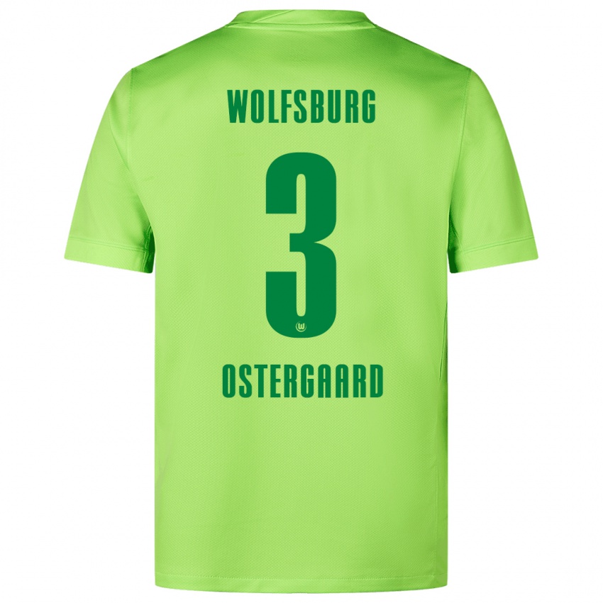 Niño Camiseta Christian Östergaard #3 Verde Fluorescente 1ª Equipación 2024/25 La Camisa México