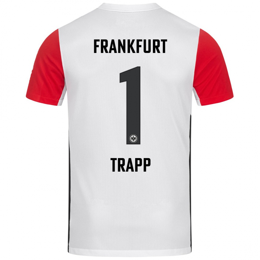 Niño Camiseta Kevin Trapp #1 Blanco Rojo 1ª Equipación 2024/25 La Camisa México