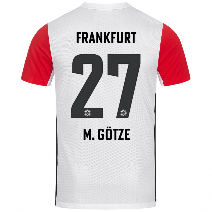 Niño Camiseta Mario Götze #27 Blanco Rojo 1ª Equipación 2024/25 La Camisa México