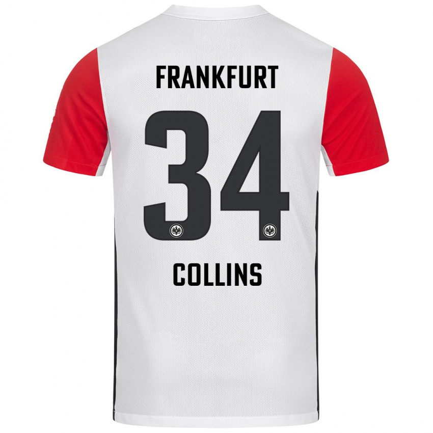 Niño Camiseta Nnamdi Collins #34 Blanco Rojo 1ª Equipación 2024/25 La Camisa México