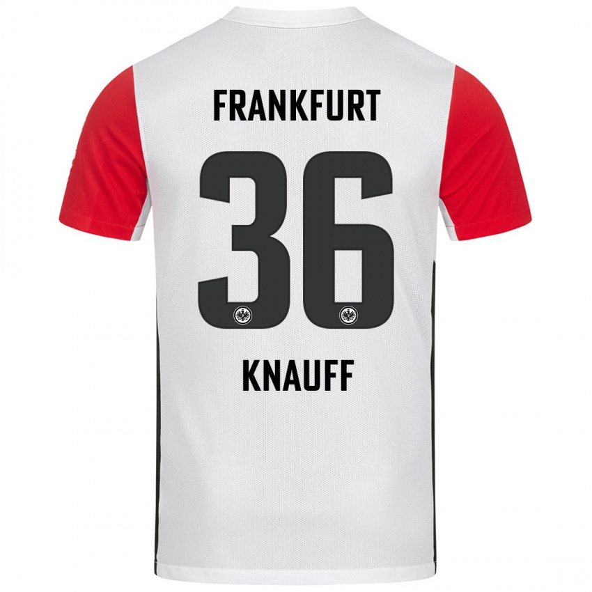 Niño Camiseta Ansgar Knauff #36 Blanco Rojo 1ª Equipación 2024/25 La Camisa México