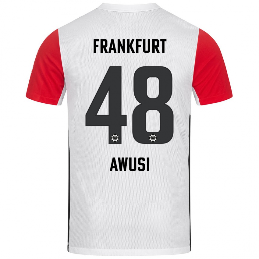 Niño Camiseta Junior Awusi #48 Blanco Rojo 1ª Equipación 2024/25 La Camisa México