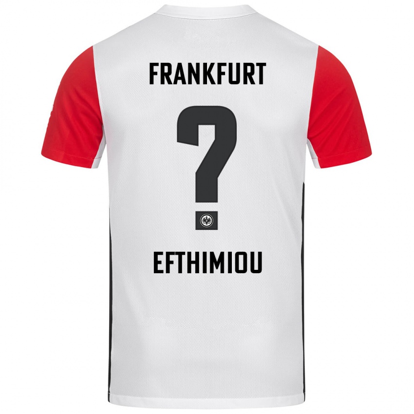 Niño Camiseta Sissis Efthimiou #0 Blanco Rojo 1ª Equipación 2024/25 La Camisa México