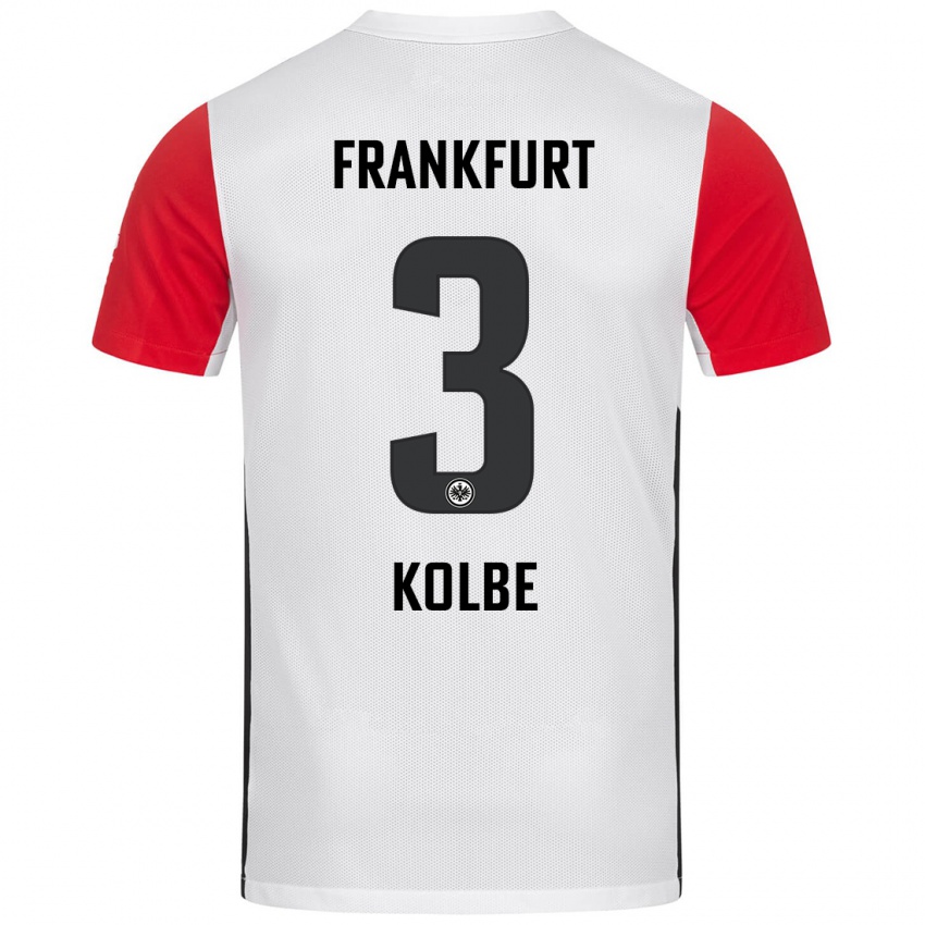 Niño Camiseta Louis Kolbe #3 Blanco Rojo 1ª Equipación 2024/25 La Camisa México