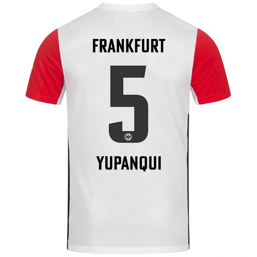 Niño Camiseta Philipp Eisele Yupanqui #5 Blanco Rojo 1ª Equipación 2024/25 La Camisa México