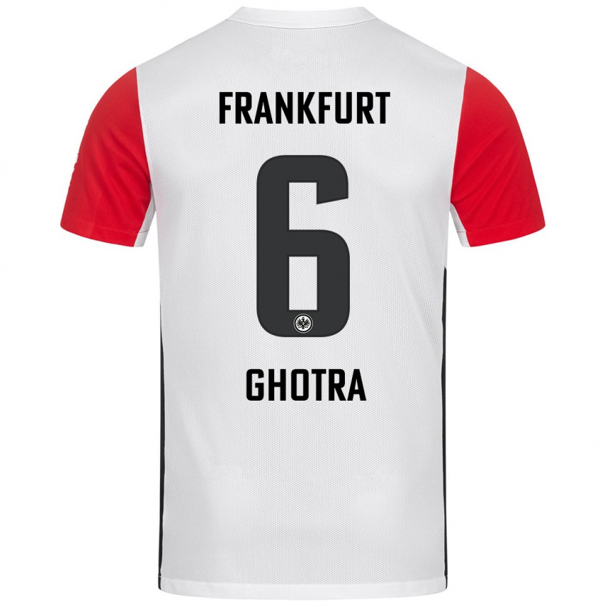 Niño Camiseta Harpreet Ghotra #6 Blanco Rojo 1ª Equipación 2024/25 La Camisa México